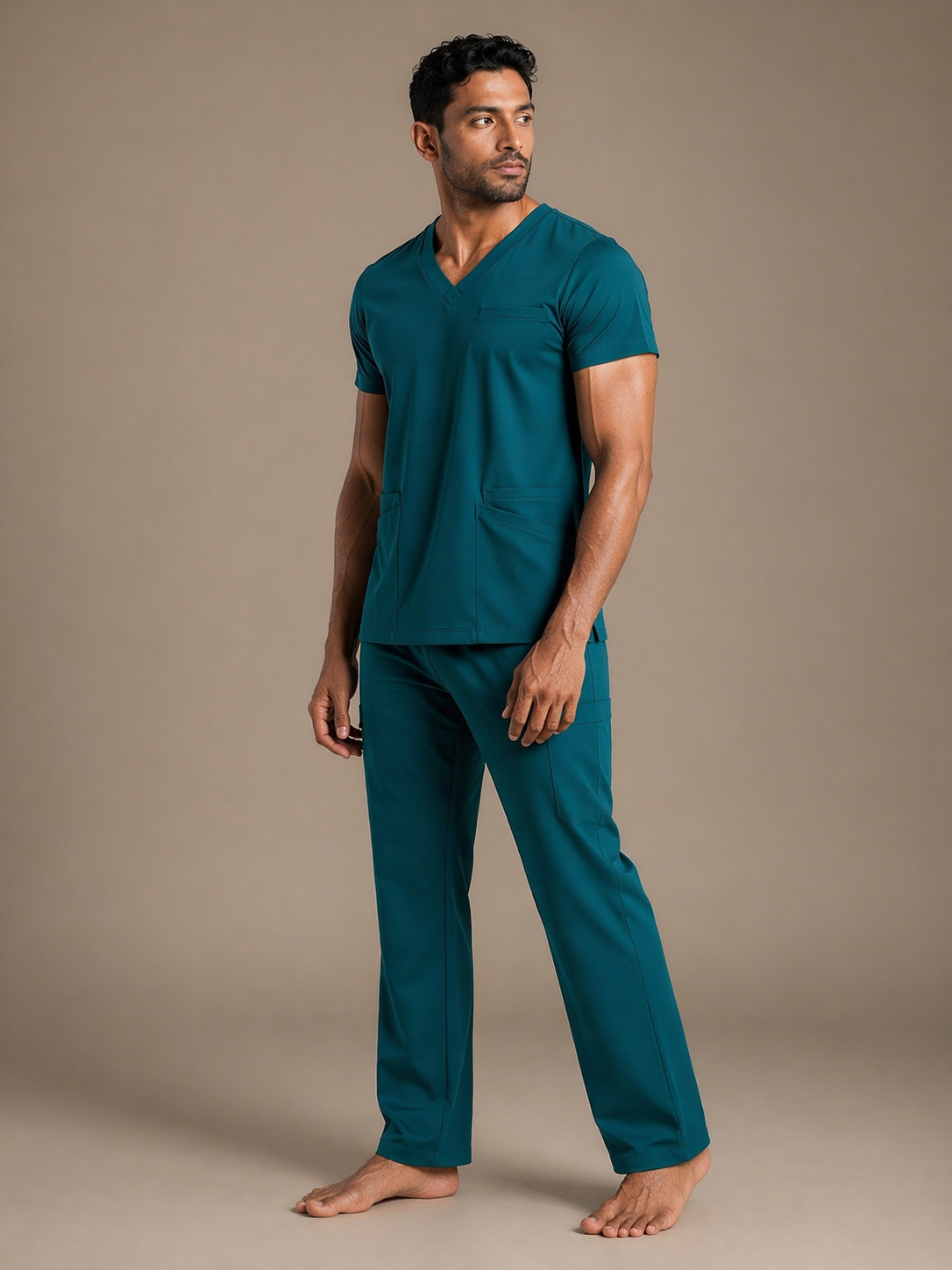 DrMyelin Teal Butter Luxe 4 way stretch Scrub Set - Men's