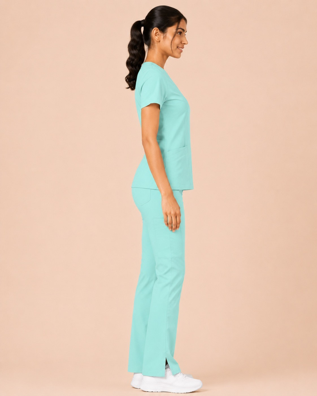 Women's Mint Green Butter Luxe 4 way stretch Scrub Top