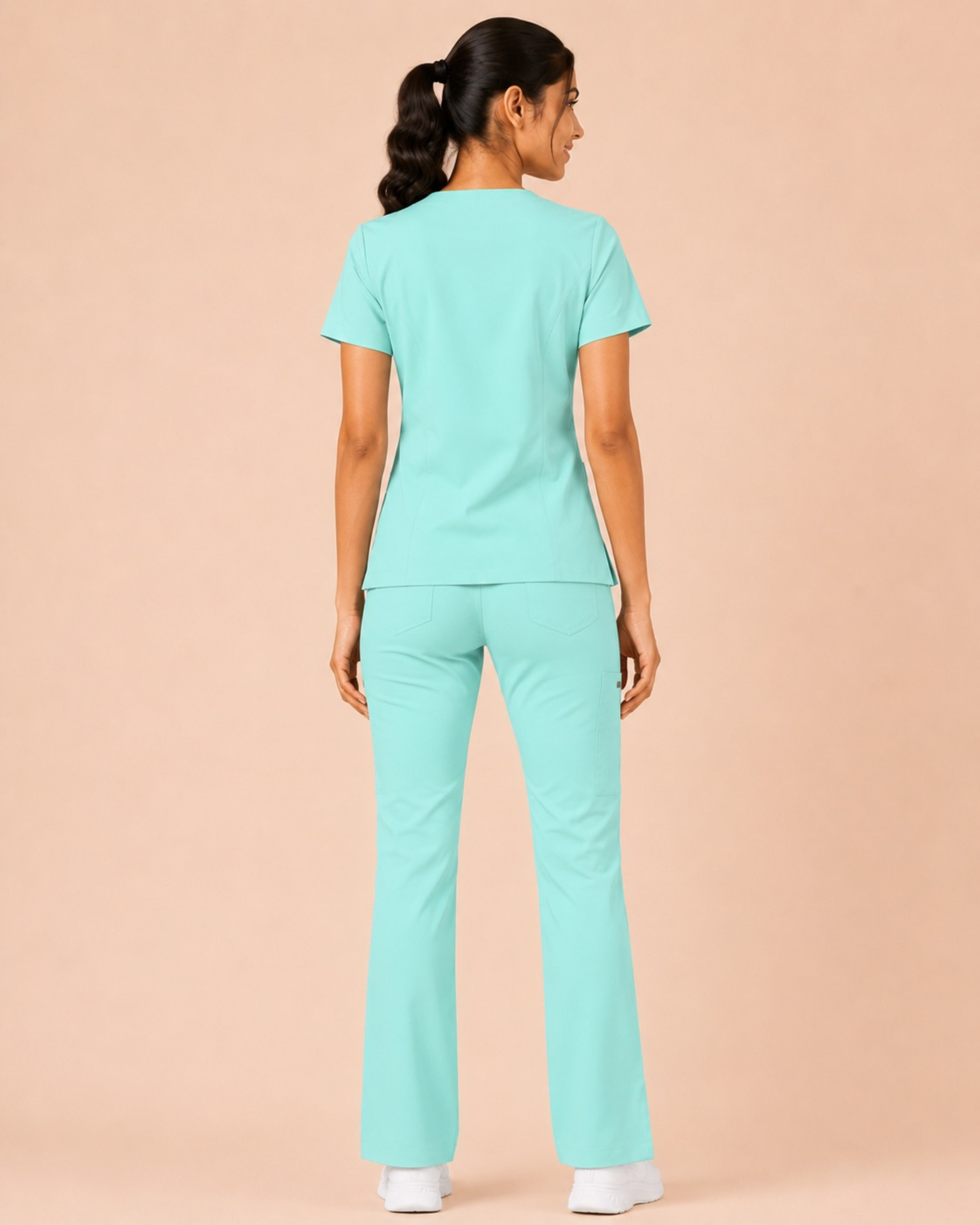 Women's Mint Green Butter Luxe 4 way stretch Scrub Top