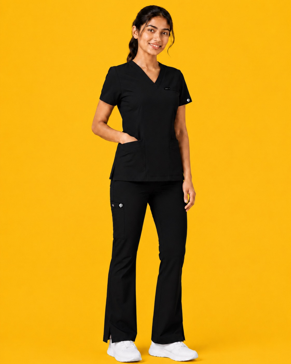 Black Butter Luxe 4 way stretch Women's Flare Scrub Pants