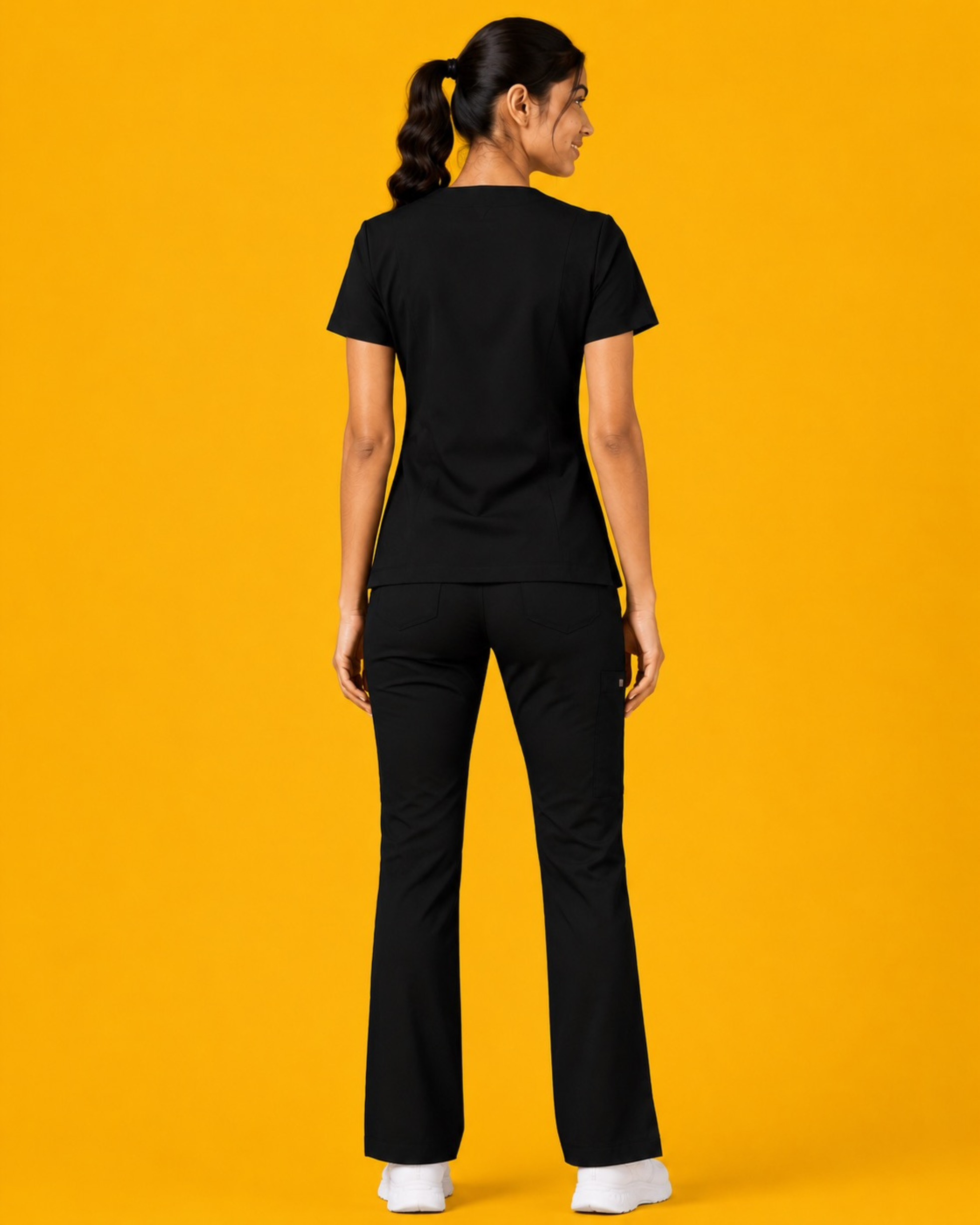 Black Butter Luxe 4 way stretch Women's Flare Scrub Pants