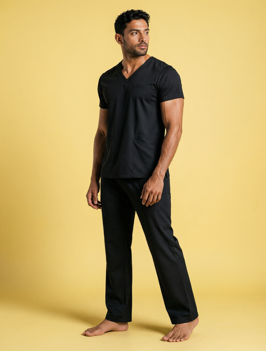 DrMyelin Black Butter Luxe 4 way stretch Scrub Set - Men's