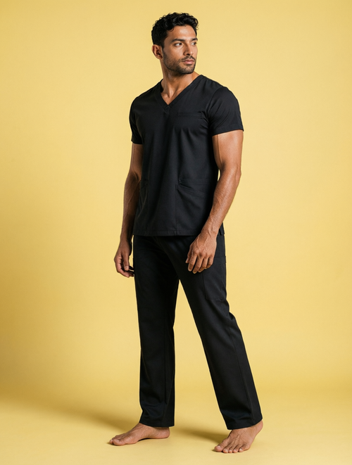 DrMyelin Black Butter Luxe 4 way stretch Scrub Set - Men's