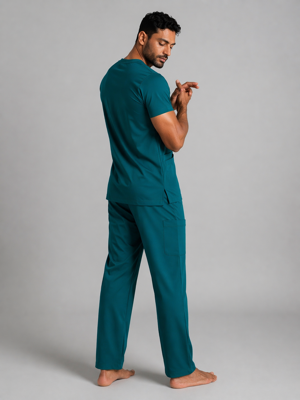 DrMyelin Teal Butter Luxe 4 way stretch Scrub Set - Men's