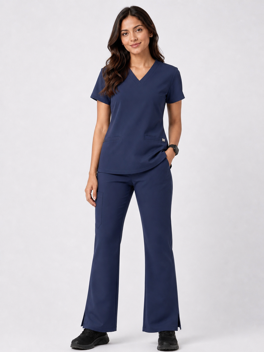 Women's Everyday Flex 2-Way Stretch Navy Blue Scrub Set