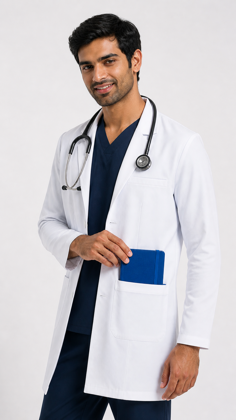 DrMyelin White Tailored Men's Lab Coat