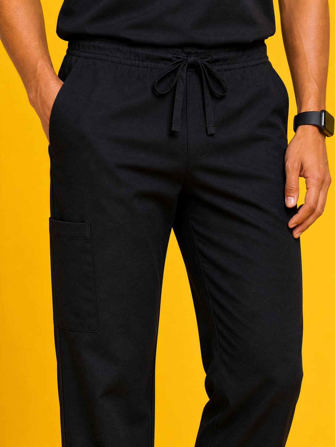 DrMyelin Men's Daily Drift Black Cotton Scrub Set