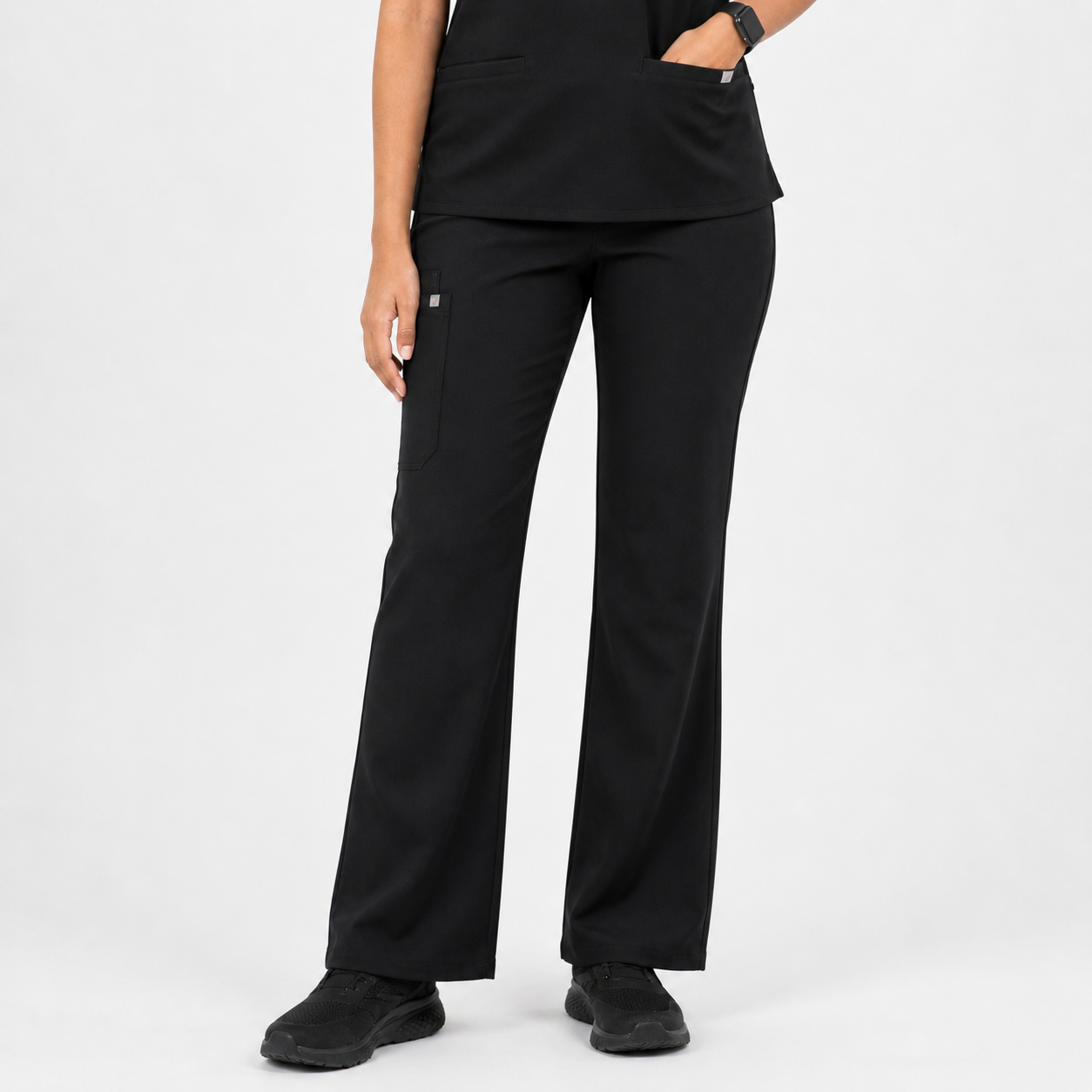 Women's Everyday Flex 2-Way Stretch Black Scrub Set