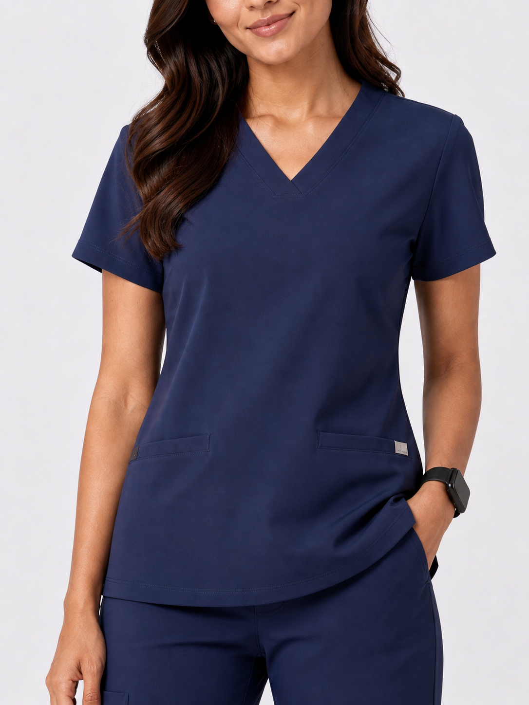 Women's Everyday Flex 2-Way Stretch Navy Blue Scrub Set