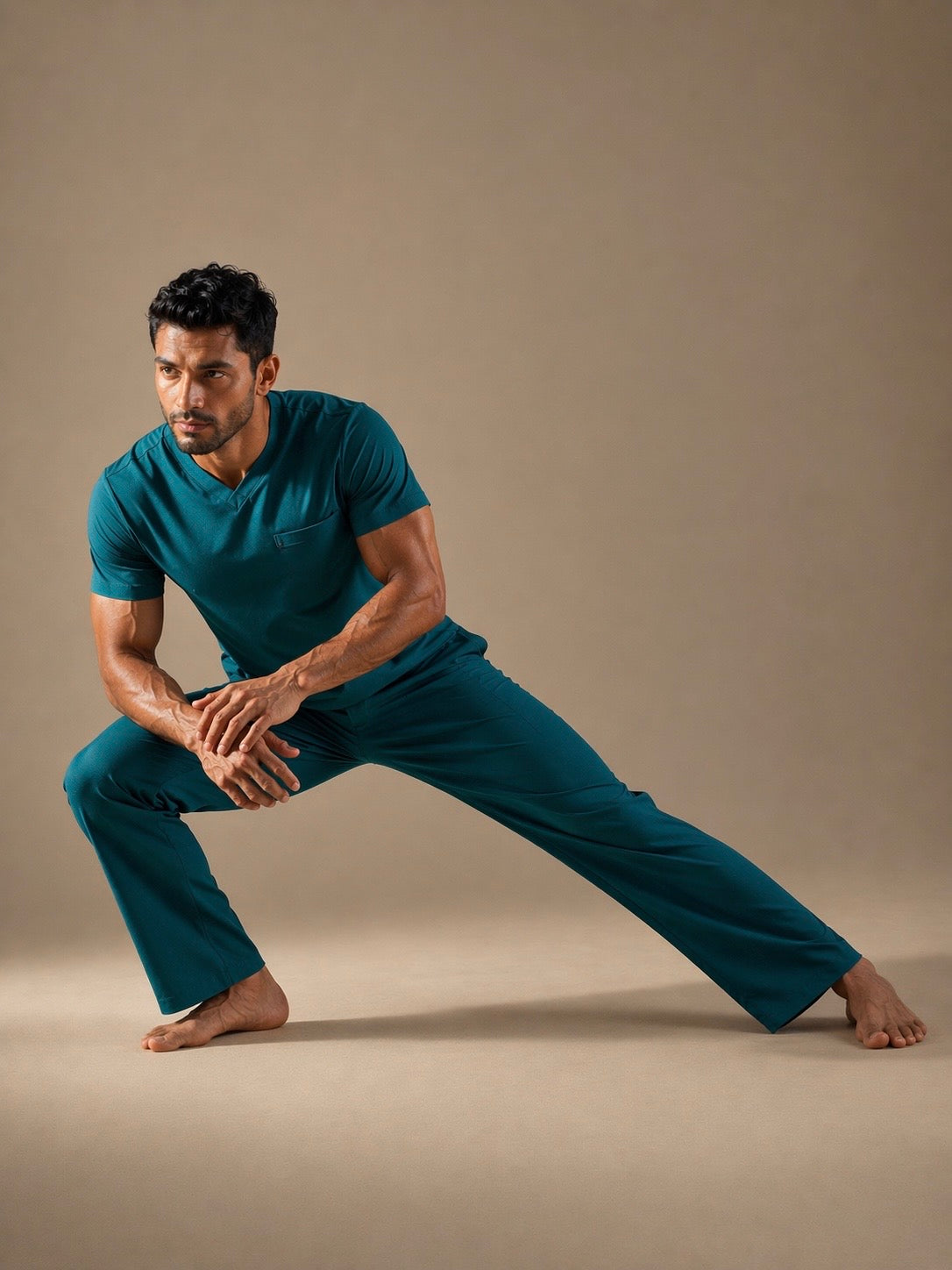 DrMyelin Teal Butter Luxe 4 way stretch Scrub Set - Men's