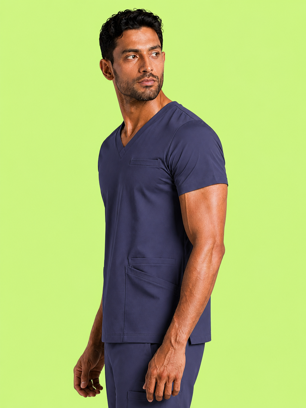 Men Butter Luxe 4 way stretch Navy Blue Scrub Top