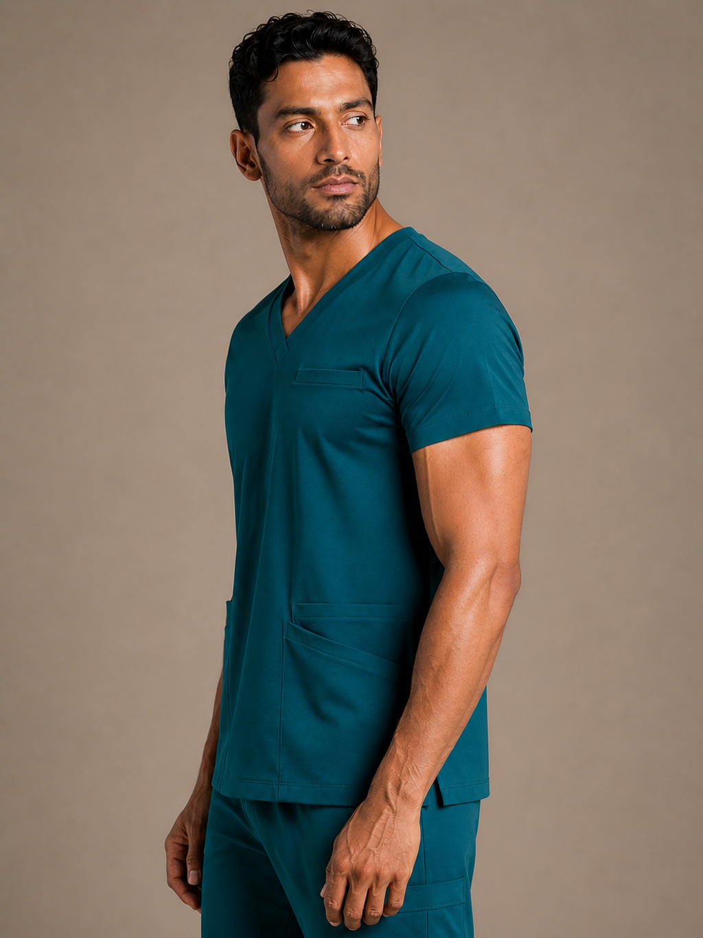 Men Butter Luxe 4 way stretch Teal Scrub Top