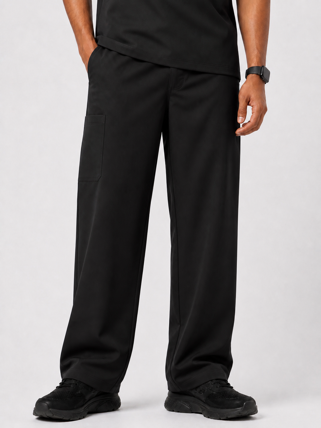 Men's Everyday Flex 2-Way Stretch Black Scrub Set