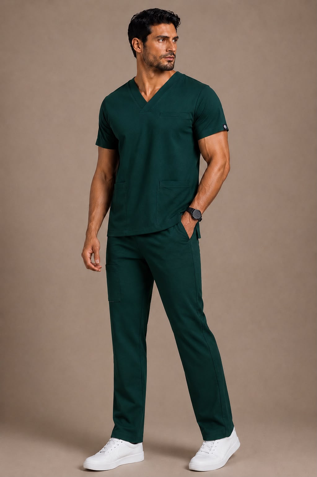 DrMyelin Green Butter Luxe Scrub Set Men's - Back View