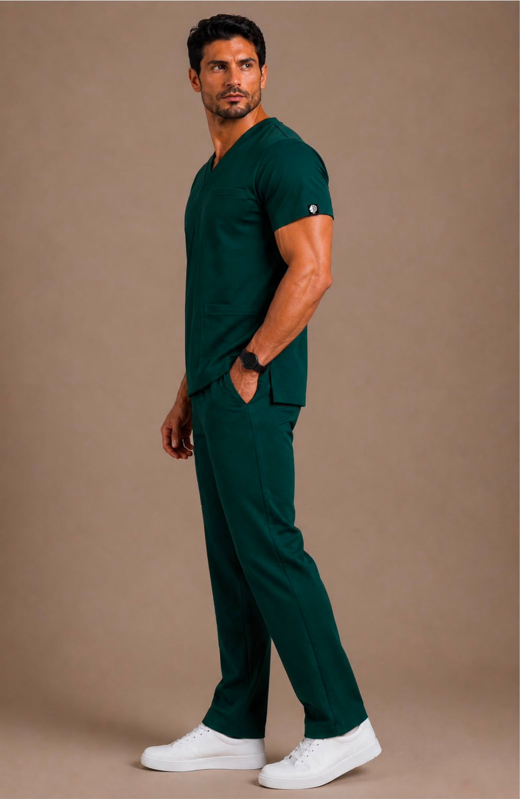 DrMyelin Green Butter Luxe Scrub Set Men's - Front View