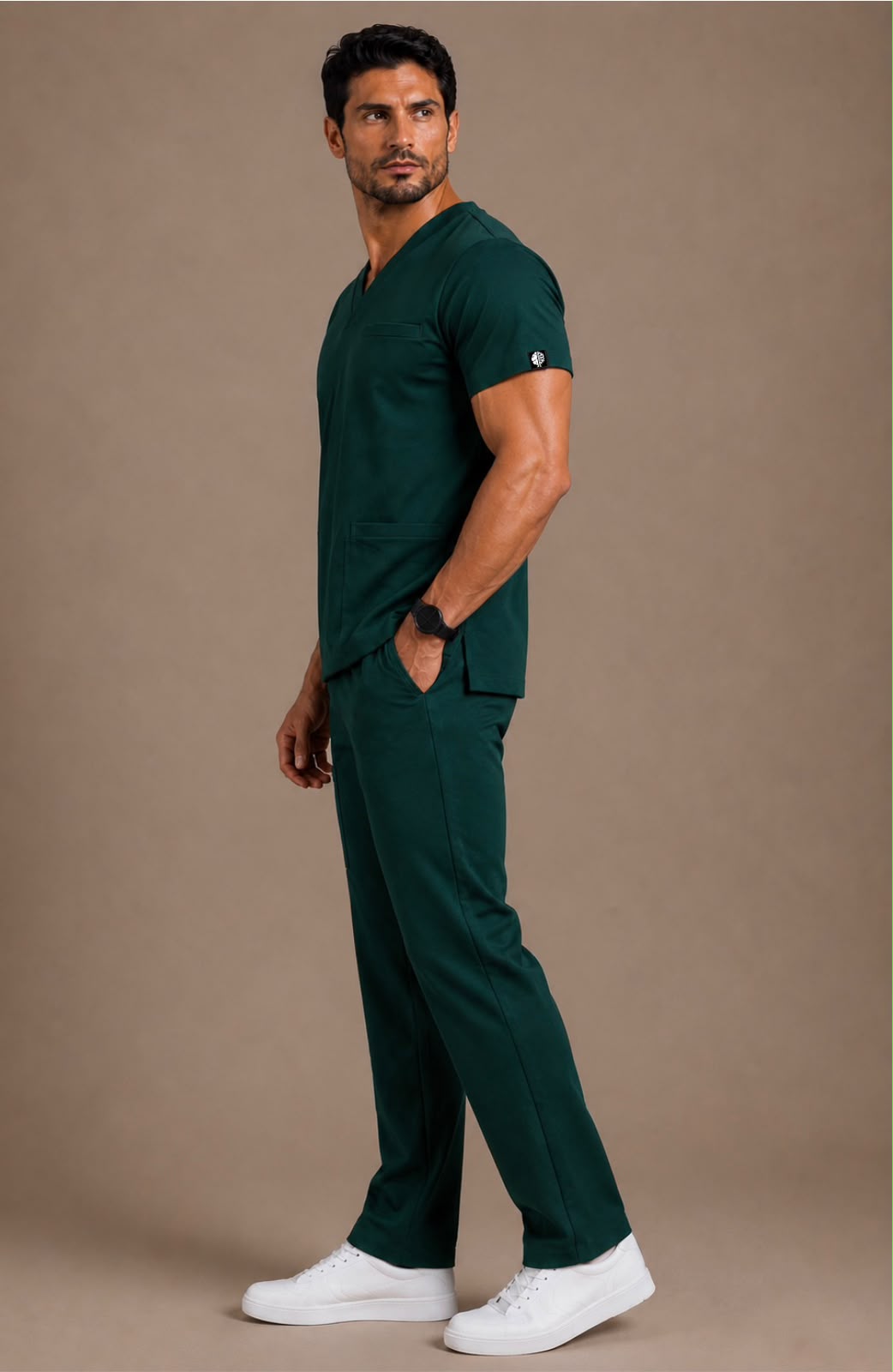 DrMyelin Green Butter Luxe Scrub Set Men's - Front View
