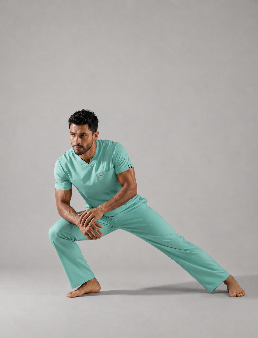DrMyelin Mint Green Butter Luxe Scrub Set Men - Back view