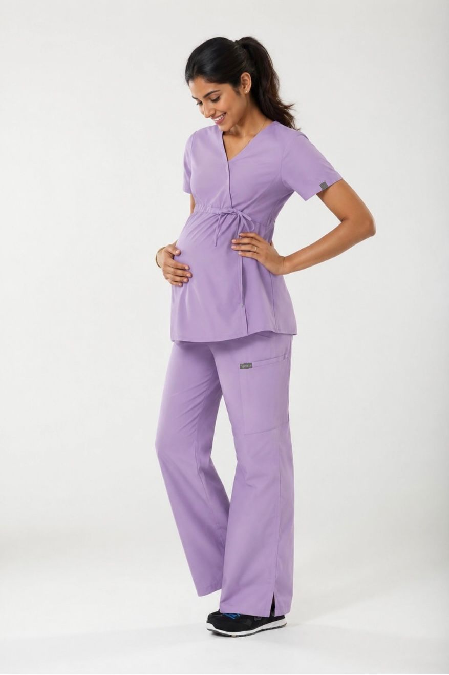Lavender Women's Maternity Soft Scrub Set