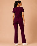 Wine Red Butter Luxe Scrub Set – Women – Front View