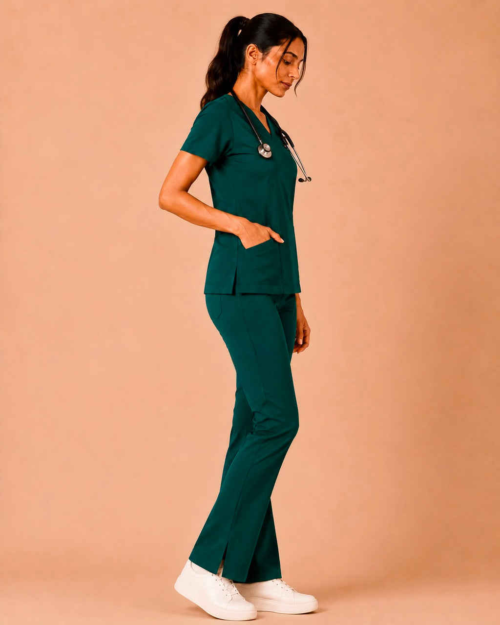 Bold Green Butter Luxe Scrub Set – Women – Back View
