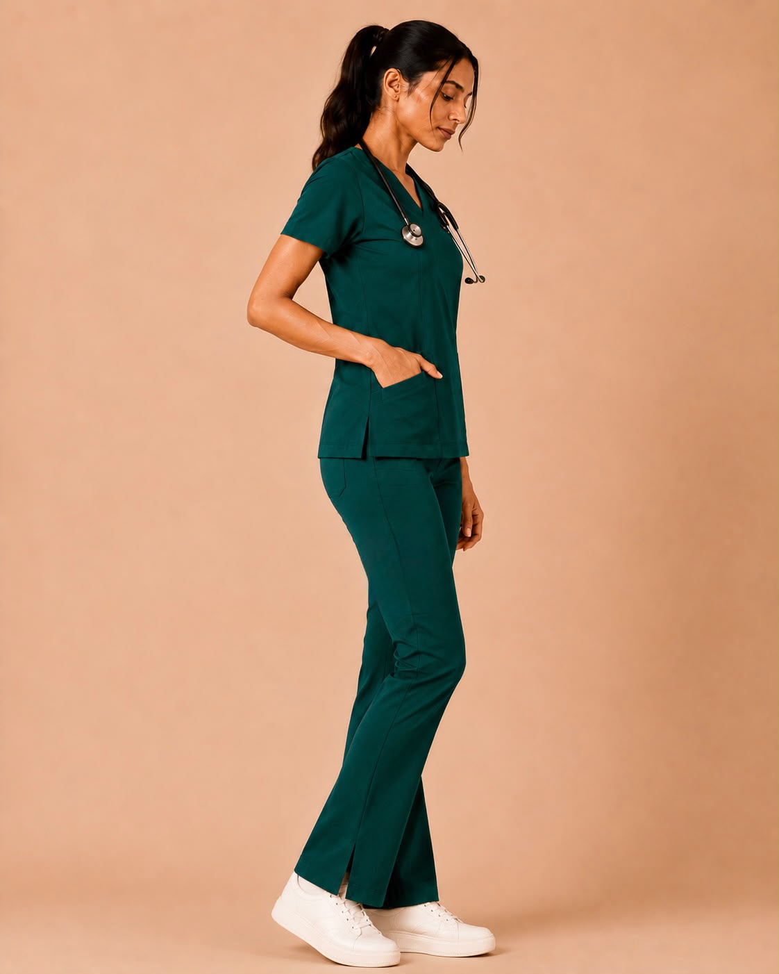 Bold Green Butter Luxe Scrub Set – Women – Back View