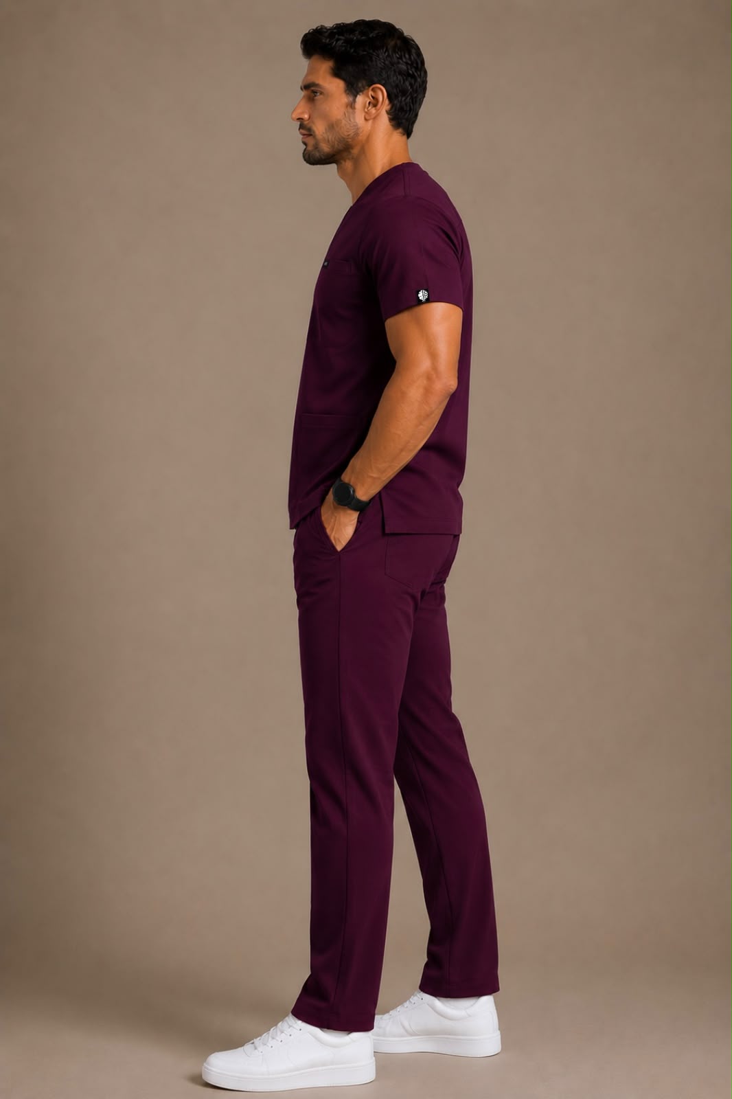 DrMyelin Wine Butter Luxe Scrub Set Men's - Side View